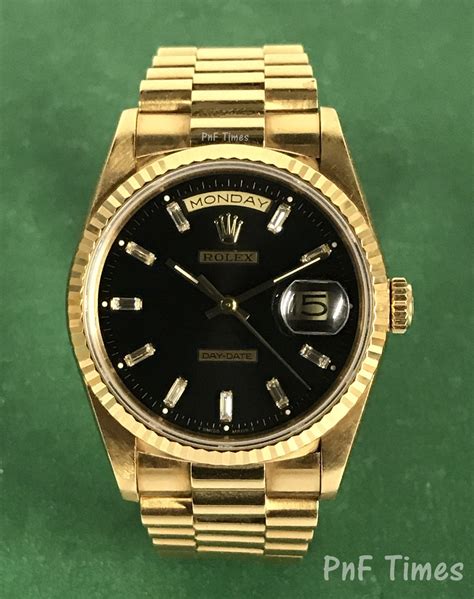 rolex 18238 black diamond dial|rolex day date president 18238.